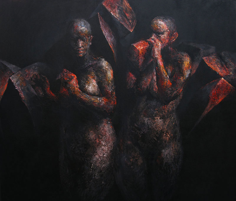 KATABASIS-16, Oil on canvas, 205X205 cm, 2015, Madison WI, USA
