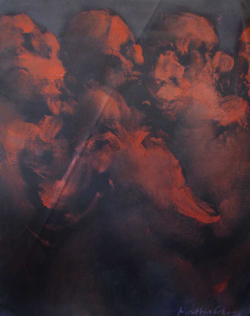 IN FRONT OF THE WALL-3, Oil on canvas, 80X60 cm, 2006, Paris